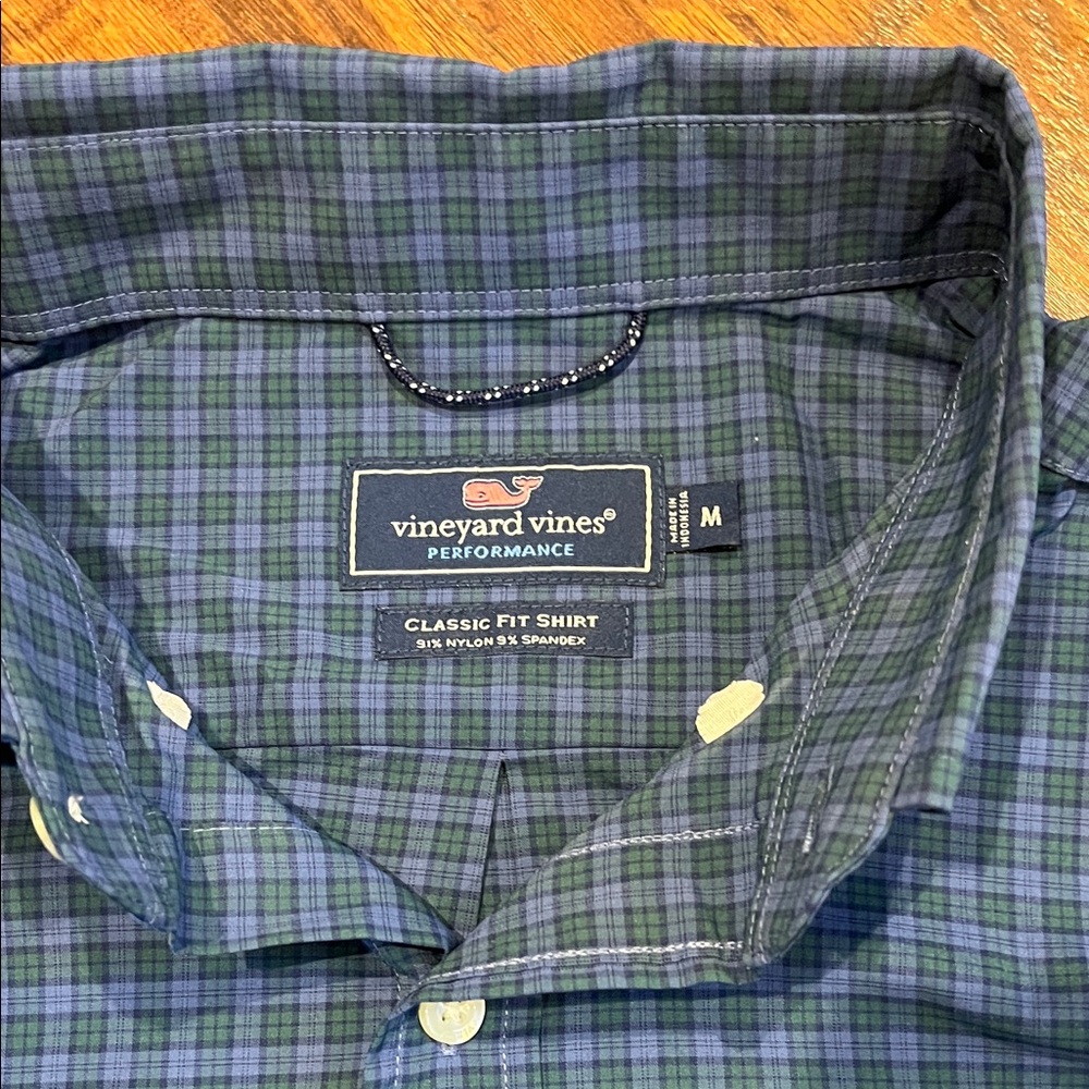 Vineyard Vines Navy Plaid Button Down Shirt - Picture 2 of 3